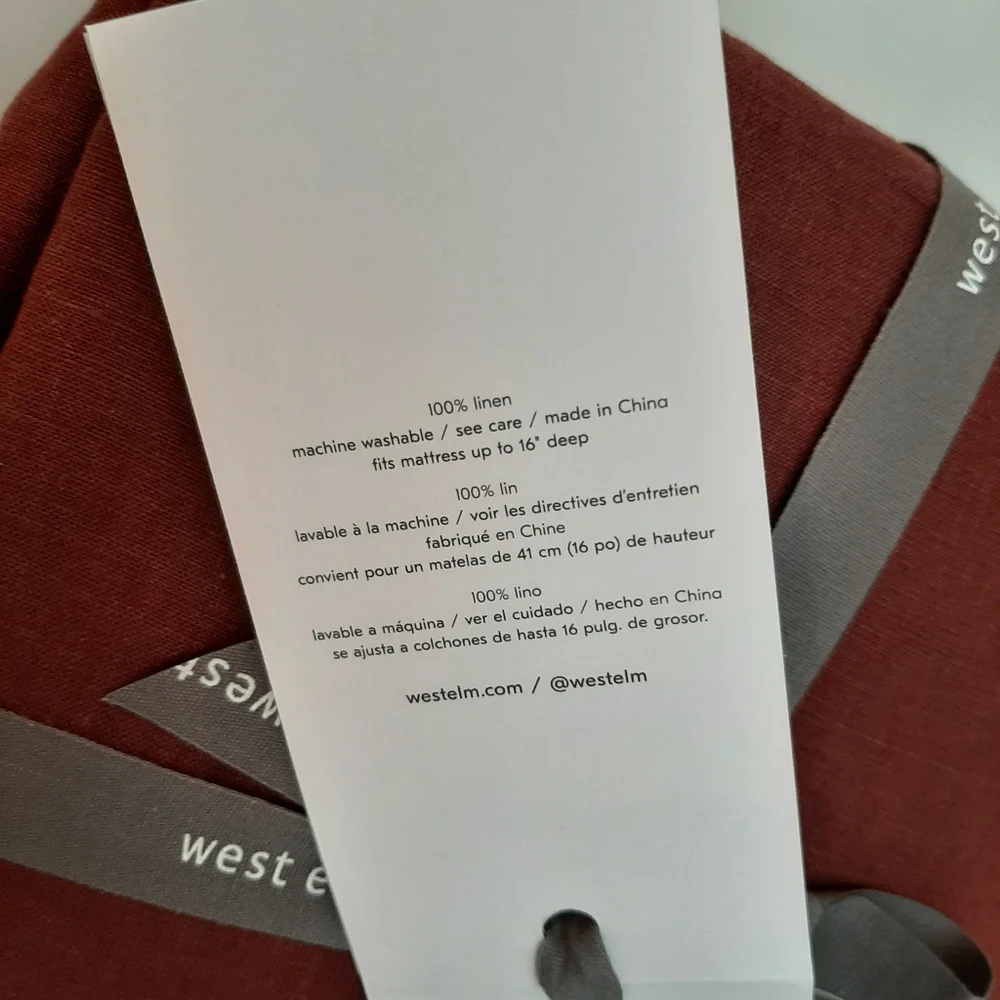 West Elm European Flax Linen King Sheet Set